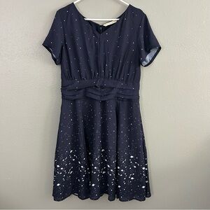 Wayward Fancies EShakti Navy Blue Dress Sz XL 16 Moon Stars Sky Space Celestial